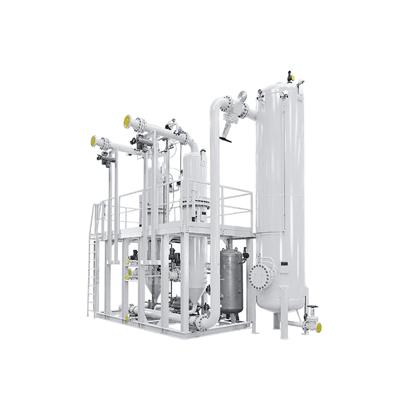 High efficiency gas-solid separation system for industrial process gas purification