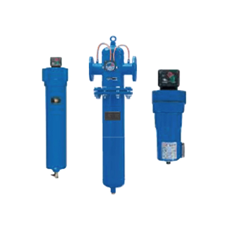 Compressed air filtration system used in pneumatic and industrial air supply systems for clean air output